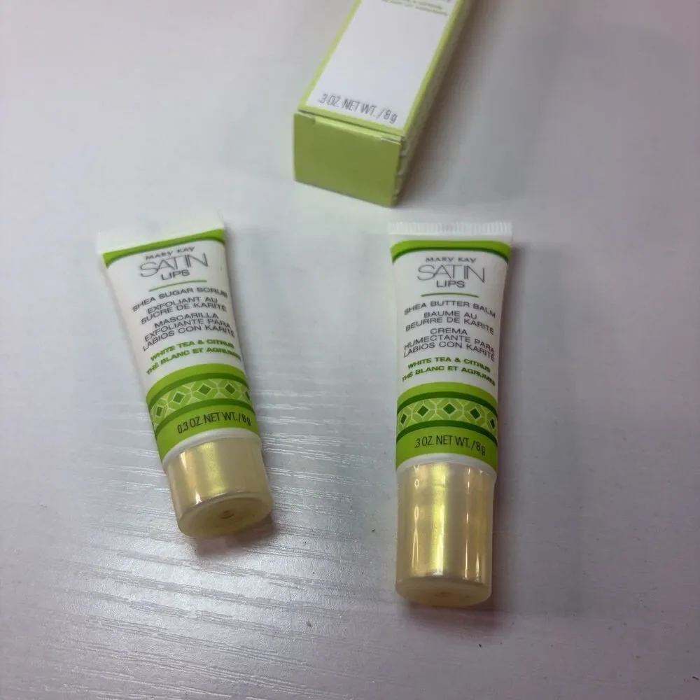 Mary Kay SATIN LIPS Set White Tea & Citrus Shea Sugar Scrub & Butter Balm NEW